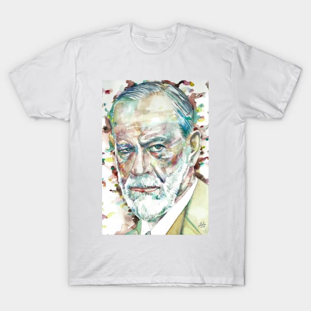 SIGMUND FREUD - watercolor portrait.1 T-Shirt by lautir